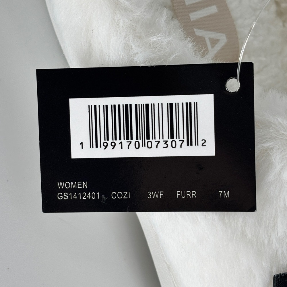 Mia Cozi Multi-Bow Slipper Cream/Black Women Size 7 Faux Fur Lounge Cozy Warm - Picture 10 of 12
